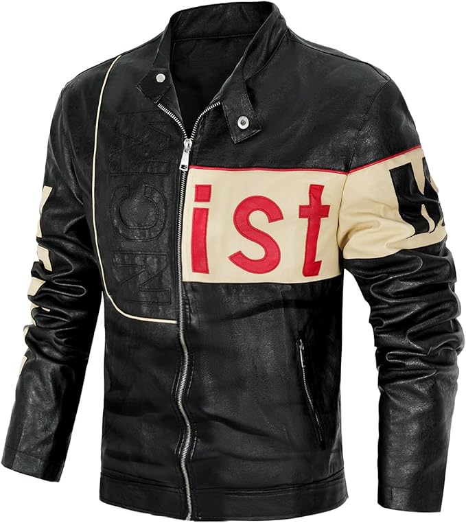 Men's PU Leather Motorcycle Jacket Winter Moto Clothing Fashion Warm Overcoat