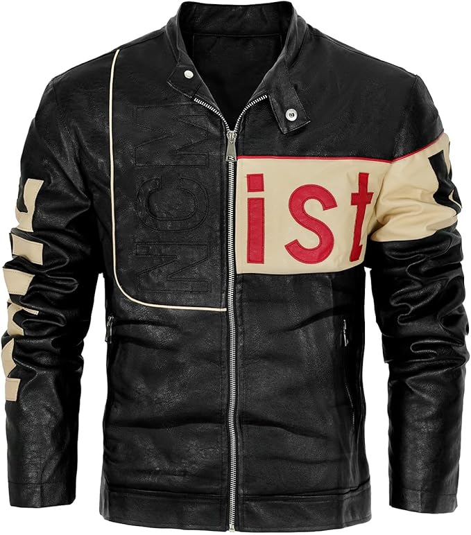 Men's PU Leather Motorcycle Jacket Winter Moto Clothing Fashion Warm Overcoat